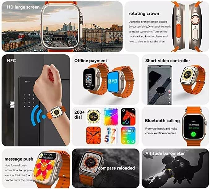 ShahSyl™T800 Smartwatch with 1.99-Inch Display